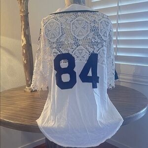 We The Free White Lace Jersey Top
